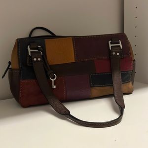 Y2K vintage patchwork fossil bag